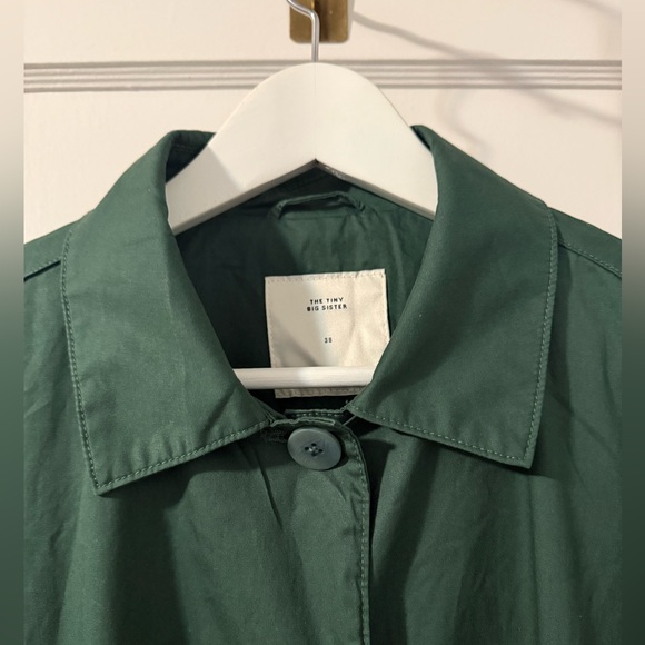 Forest Green Belted Trench Coat - Picture 2 of 5